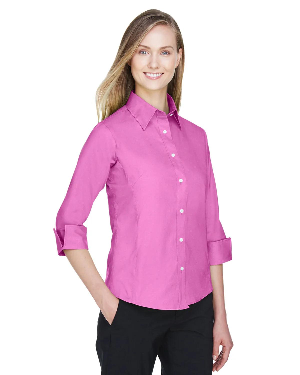 Ladies' Perfect Fit™ Three-Quarter Sleeve Stretch Poplin Blouse 41 of 48