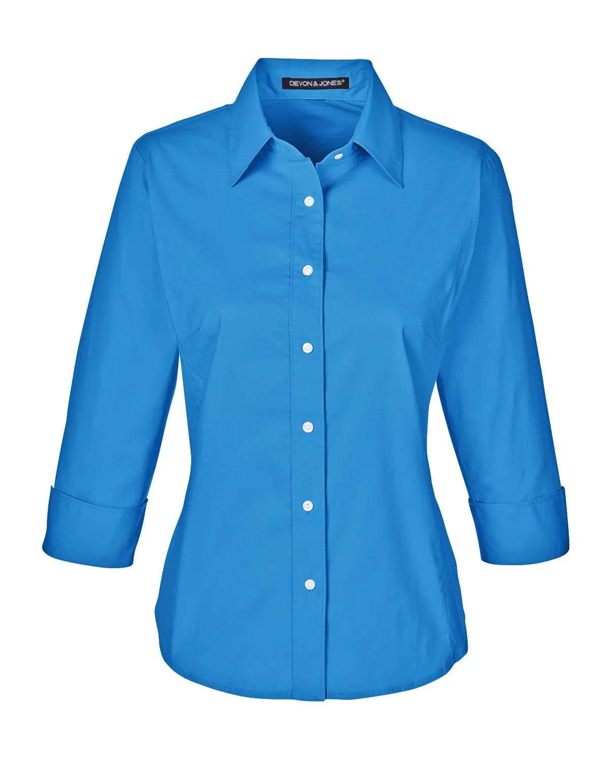 Ladies' Perfect Fit™ Three-Quarter Sleeve Stretch Poplin Blouse 30 of 48