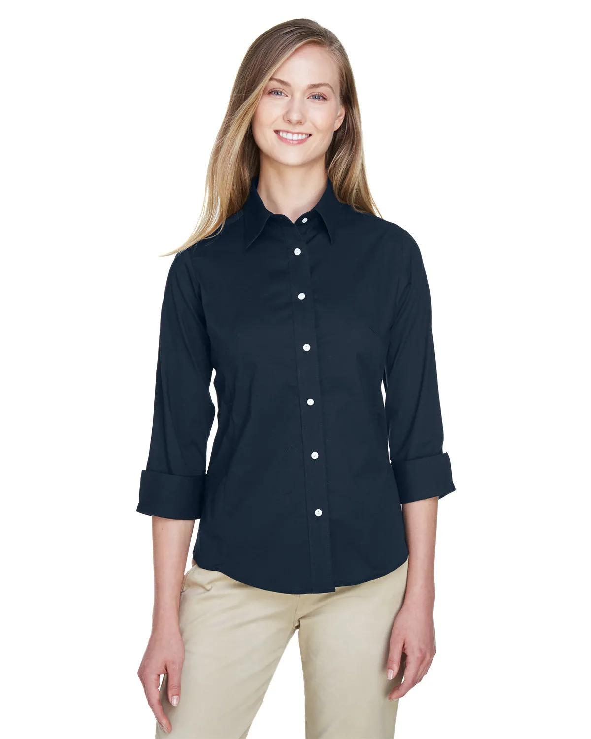 Ladies' Perfect Fit™ Three-Quarter Sleeve Stretch Poplin Blouse 2 of 48