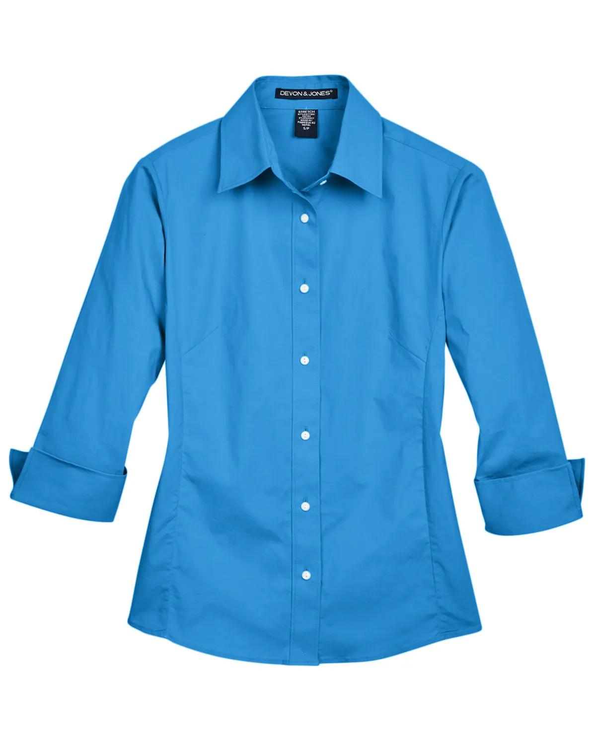 Ladies' Perfect Fit™ Three-Quarter Sleeve Stretch Poplin Blouse 28 of 48