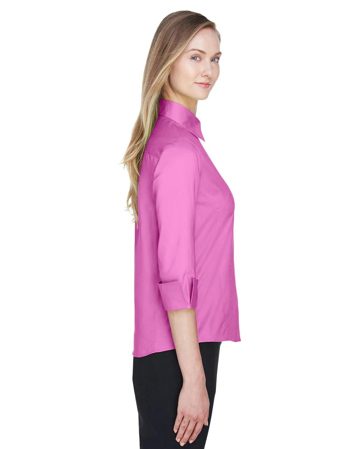 Ladies' Perfect Fit™ Three-Quarter Sleeve Stretch Poplin Blouse 42 of 48