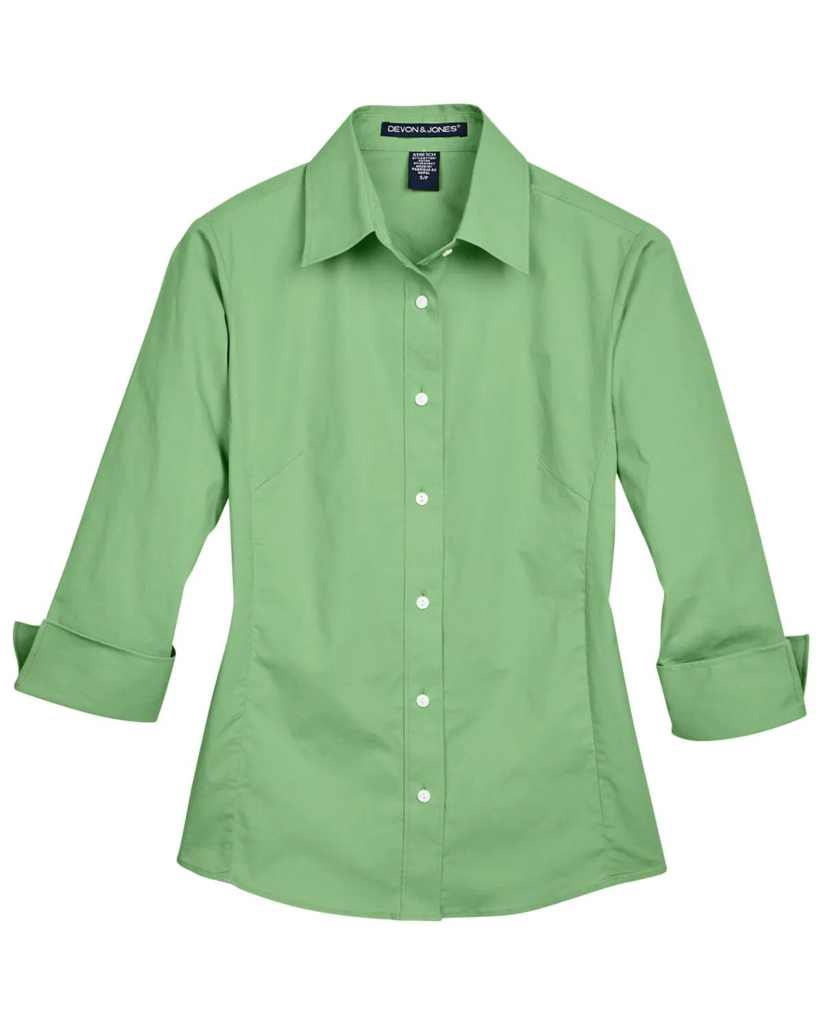 Ladies' Perfect Fit™ Three-Quarter Sleeve Stretch Poplin Blouse 46 of 48