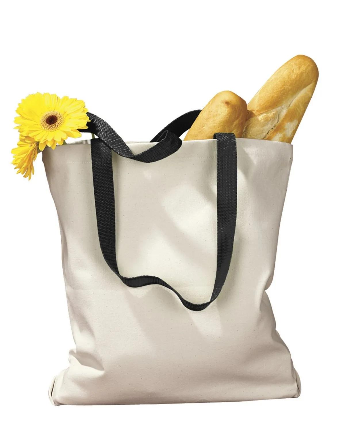 Canvas Tote with Contrasting Handles 3 of 5