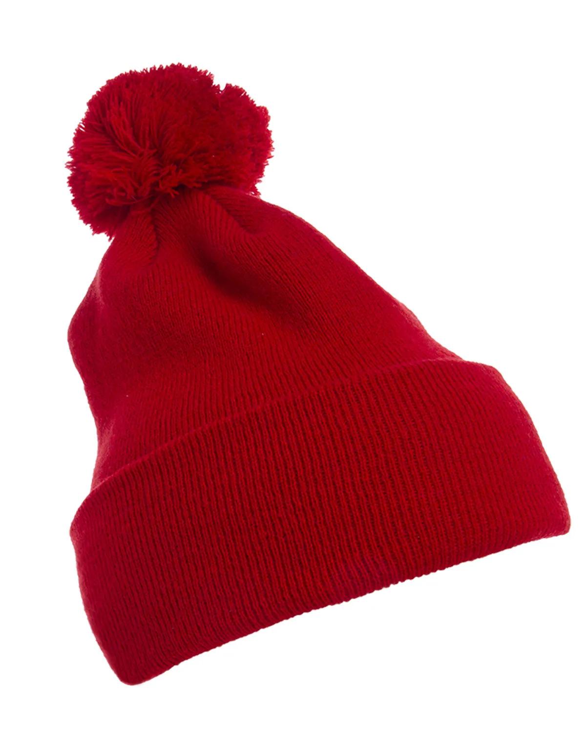 Cuffed Knit Beanie with Pom Pom 4 of 6