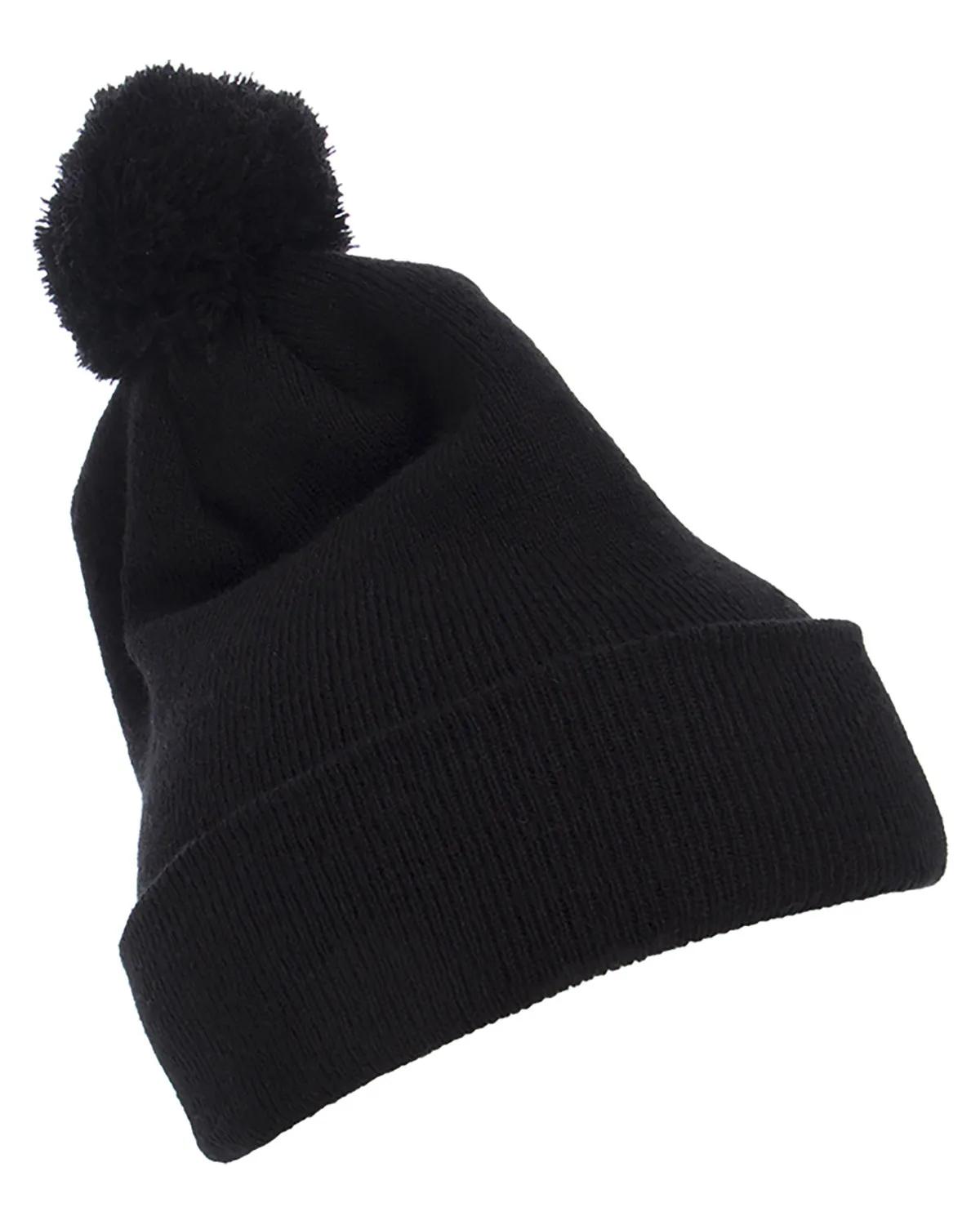 Cuffed Knit Beanie with Pom Pom 3 of 6