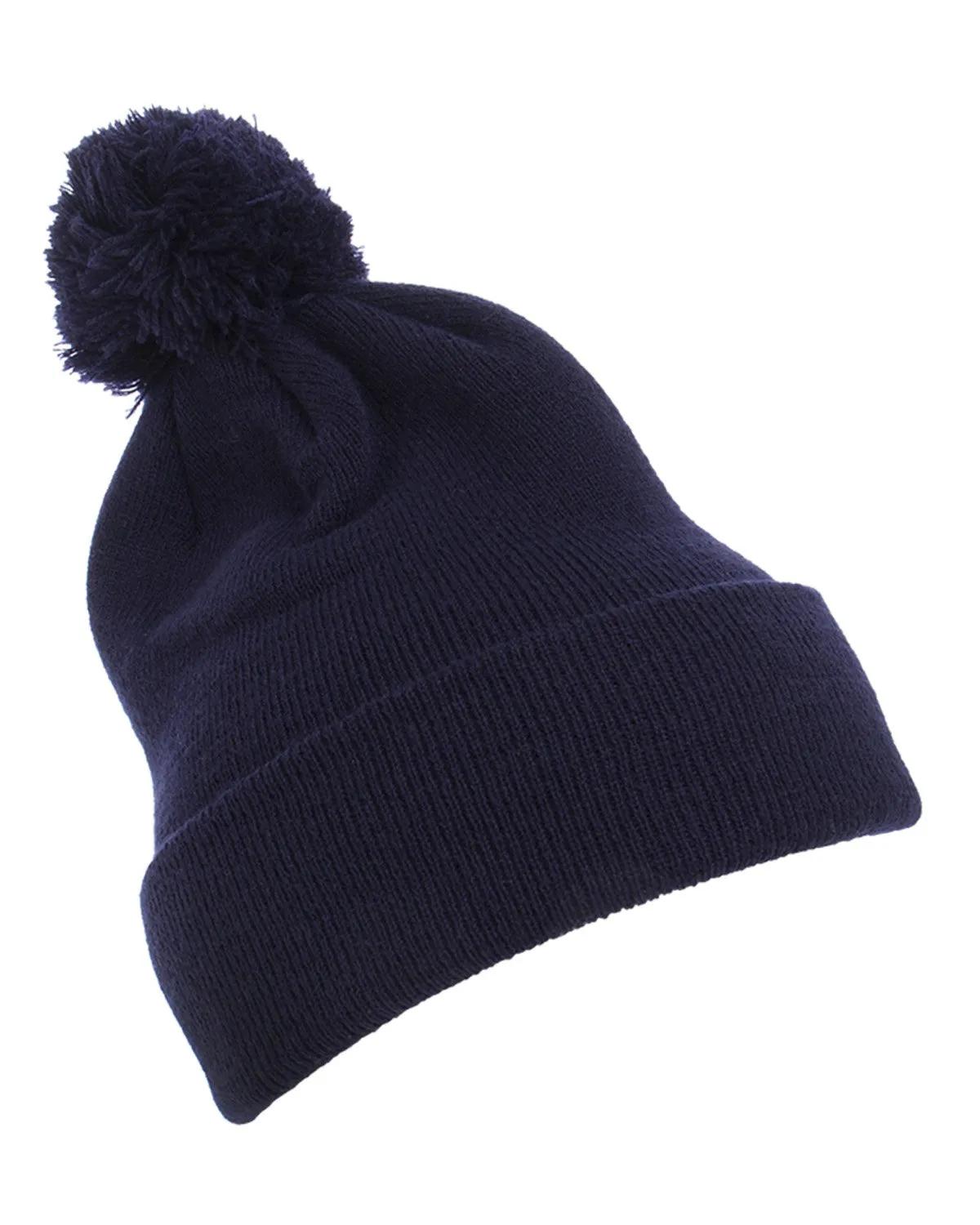 Cuffed Knit Beanie with Pom Pom 6 of 6