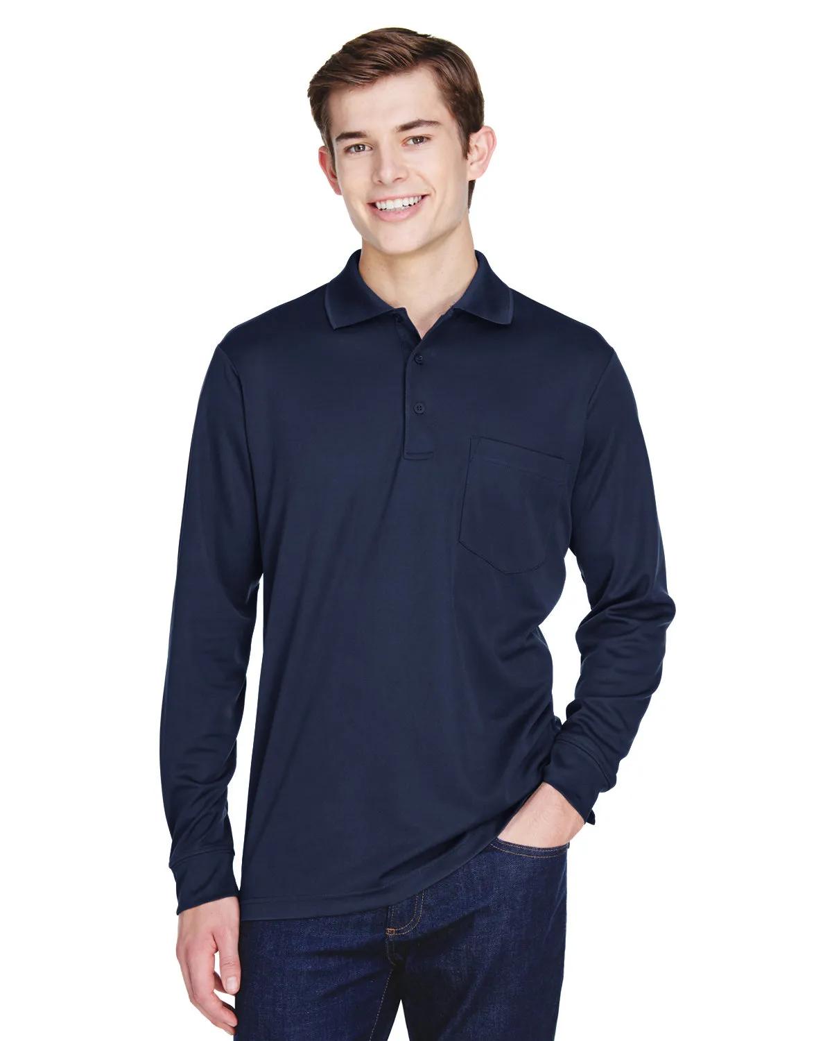 Adult Pinnacle Performance Long-Sleeve Piqué Polo with Pocket 3 of 33