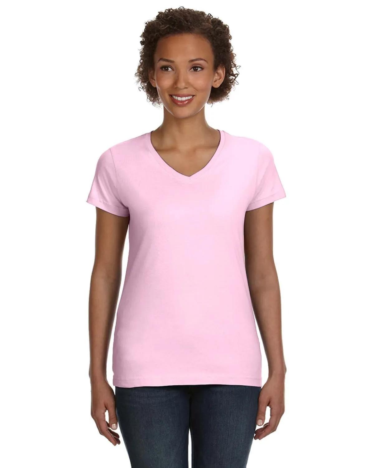 Ladies' V-Neck Fine Jersey T-Shirt 3 of 44