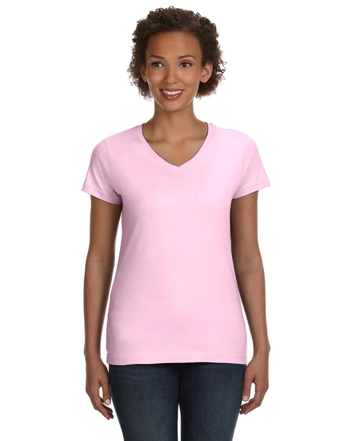 Ladies' V-Neck Fine Jersey T-Shirt 11 of 44