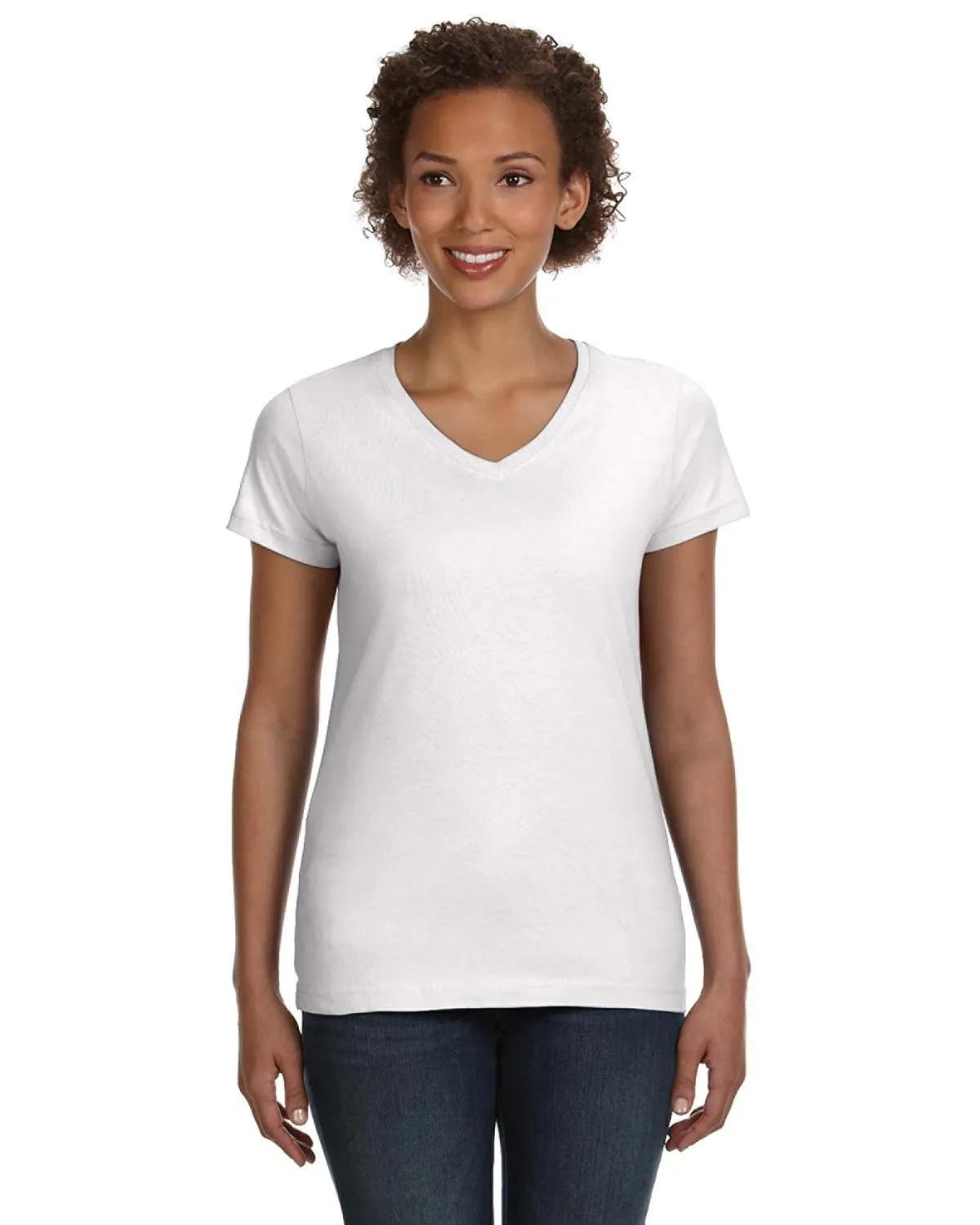 Ladies' V-Neck Fine Jersey T-Shirt 8 of 44