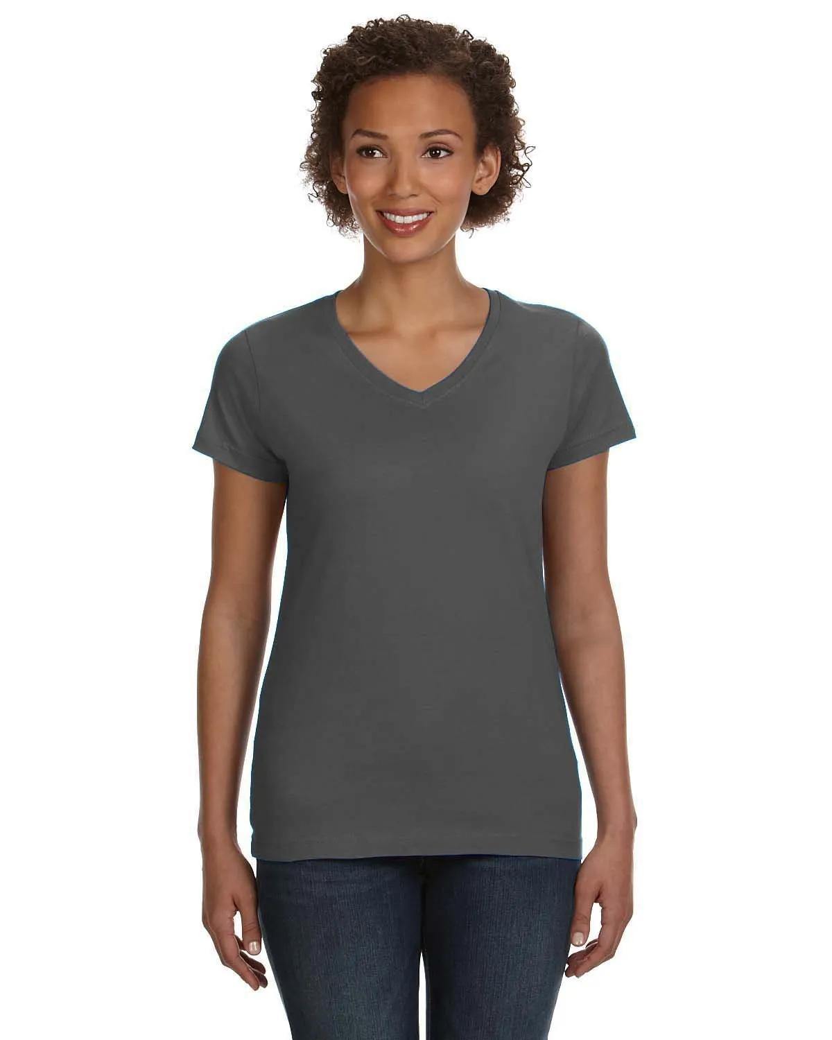 Ladies' V-Neck Fine Jersey T-Shirt 18 of 44