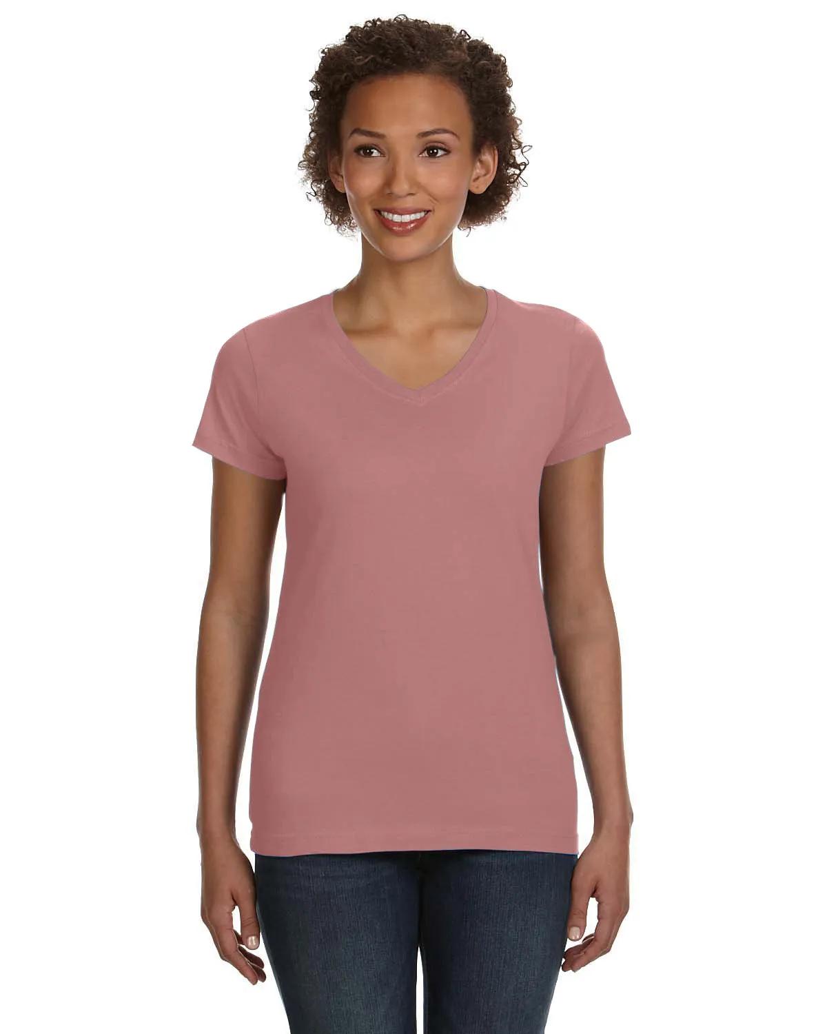 Ladies' V-Neck Fine Jersey T-Shirt 17 of 44