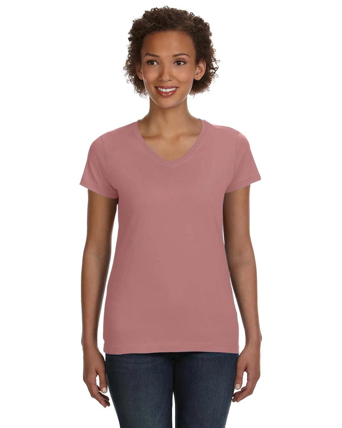 Ladies' V-Neck Fine Jersey T-Shirt 5 of 44