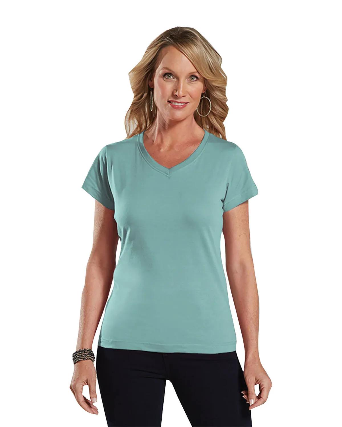 Ladies' V-Neck Fine Jersey T-Shirt 14 of 44