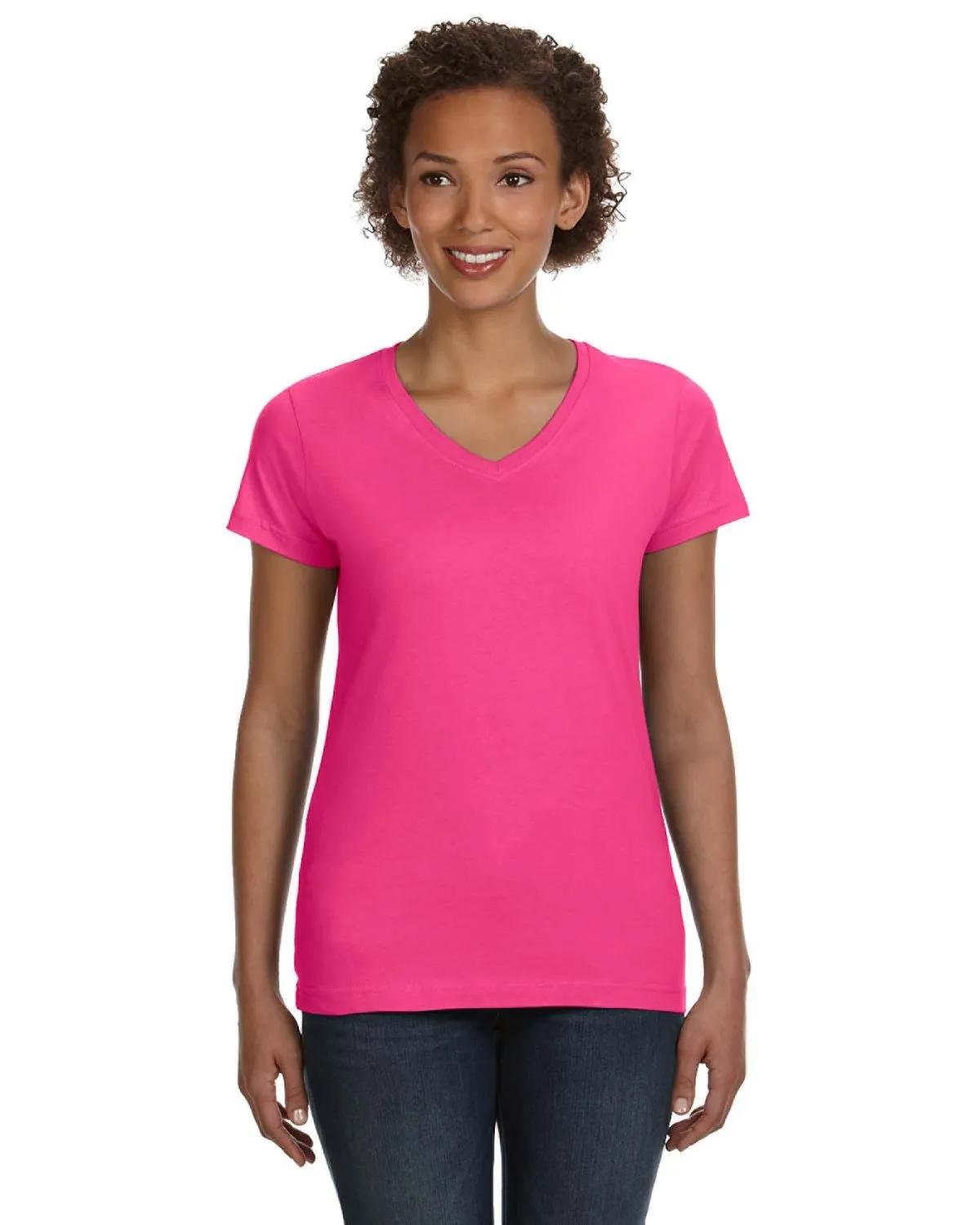 Ladies' V-Neck Fine Jersey T-Shirt 5 of 44
