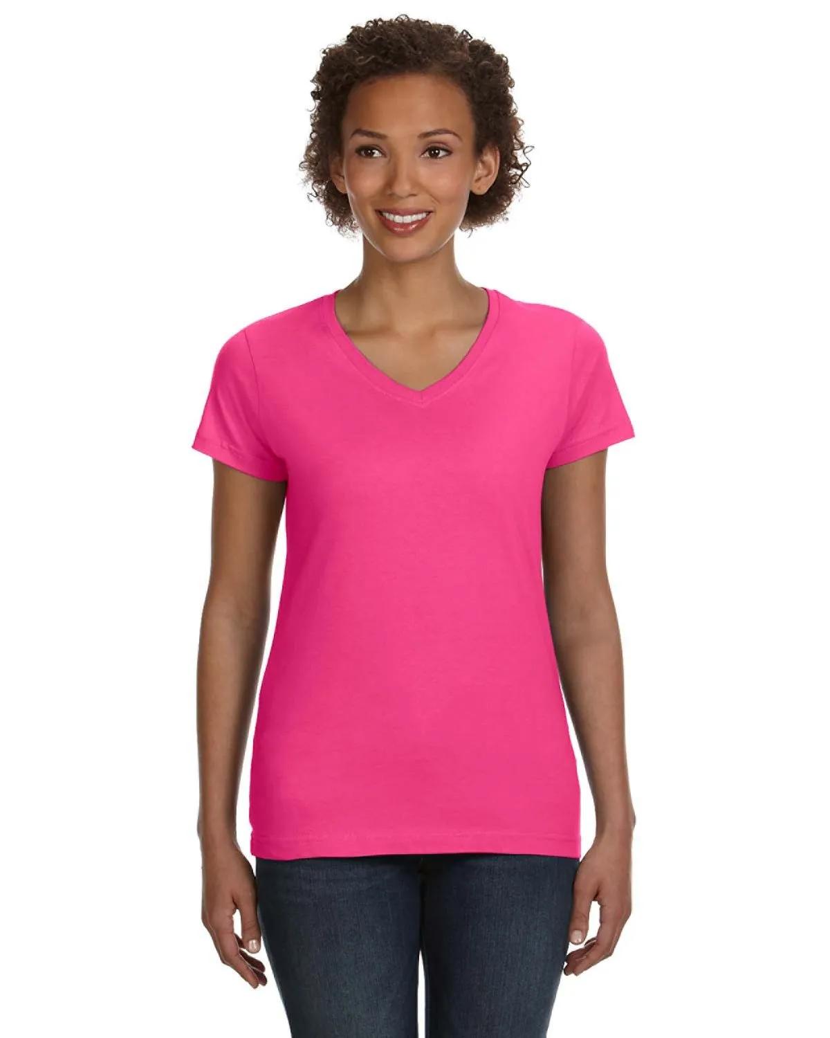 Ladies' V-Neck Fine Jersey T-Shirt 13 of 44