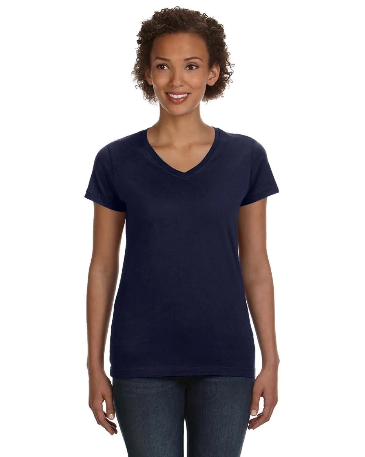 Ladies' V-Neck Fine Jersey T-Shirt 3 of 44