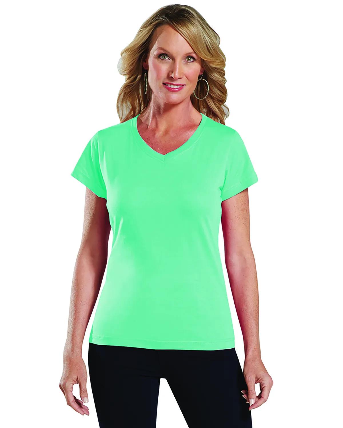 Ladies' V-Neck Fine Jersey T-Shirt 7 of 44