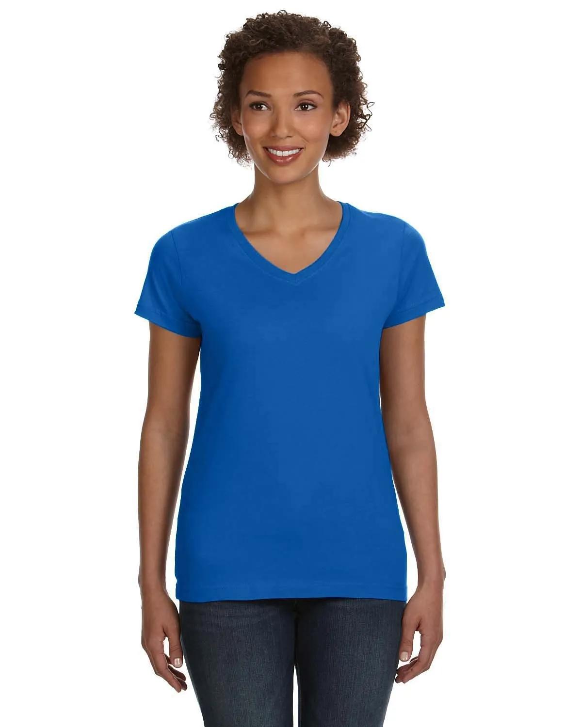 Ladies' V-Neck Fine Jersey T-Shirt 6 of 44