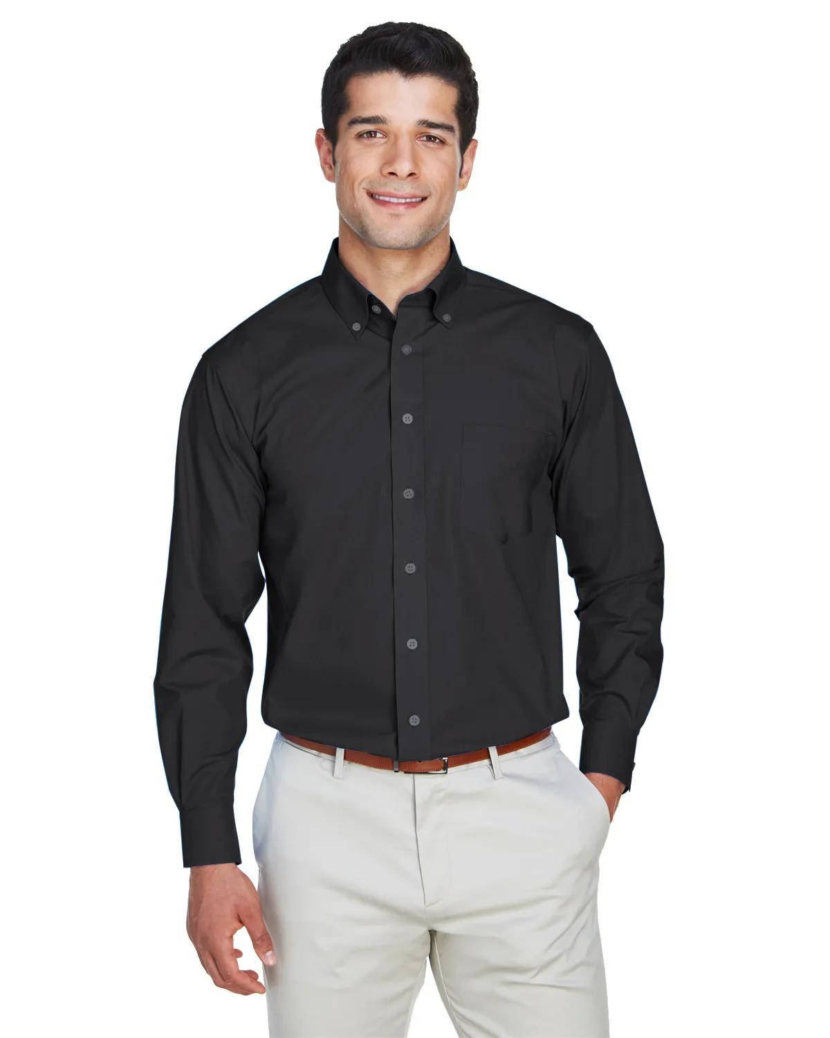 Men's Crown Collection® Tall Solid Broadcloth Woven Shirt 3 of 27