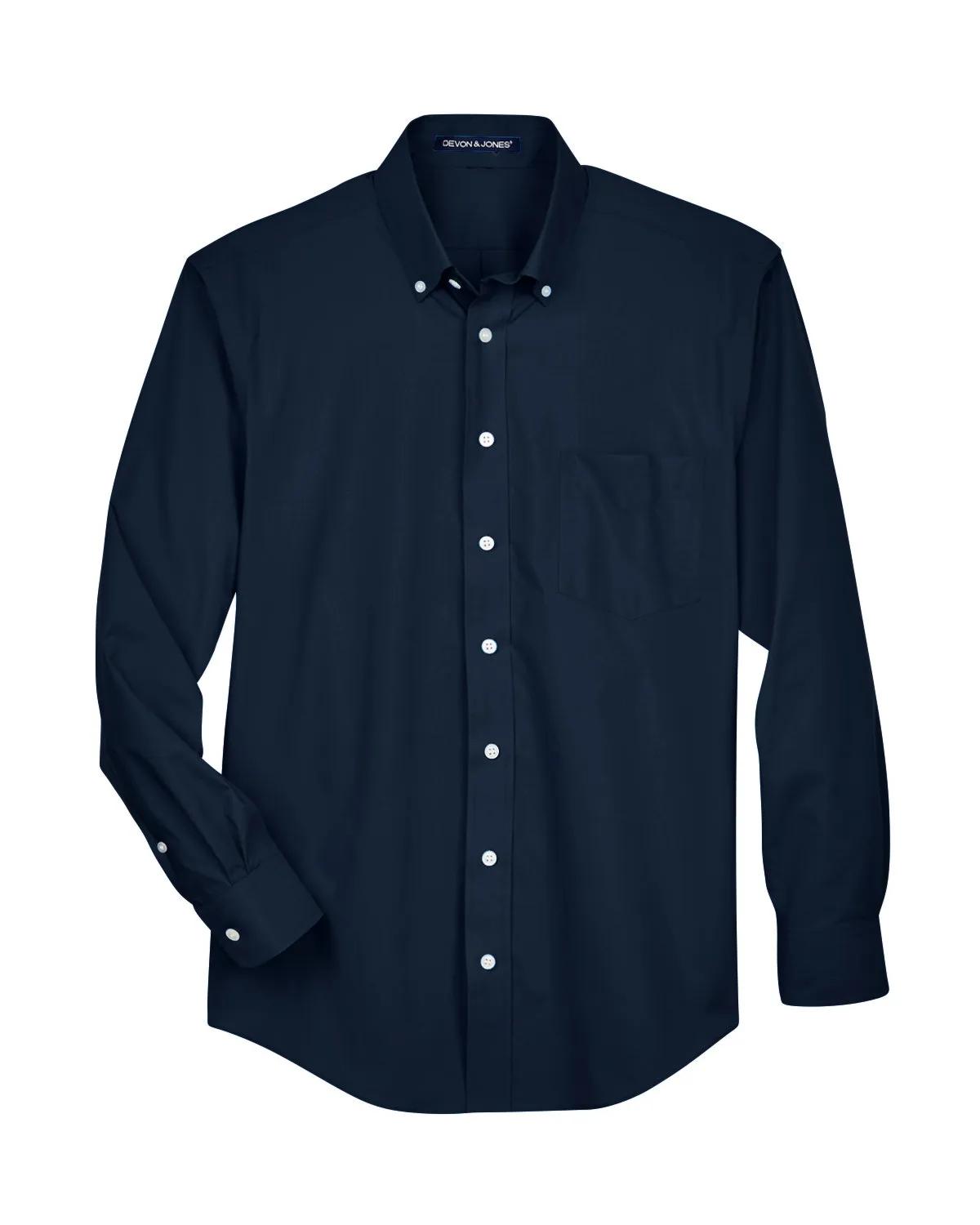 Men's Crown Collection® Tall Solid Broadcloth Woven Shirt 15 of 27