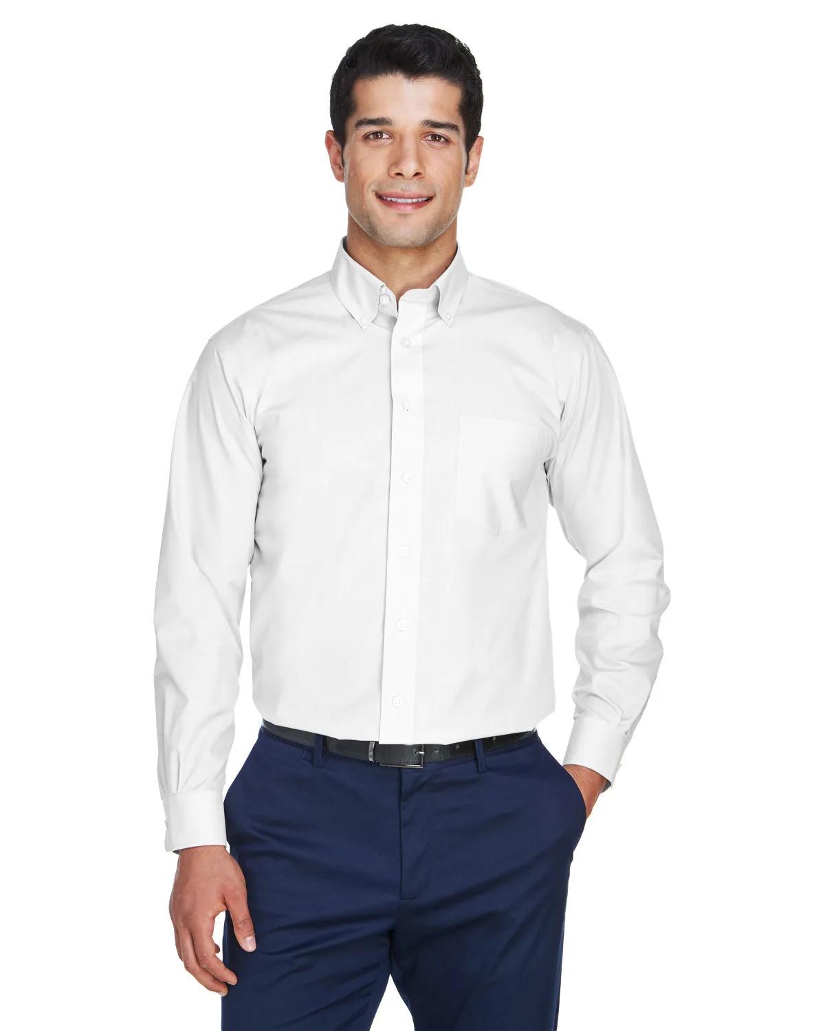 Men's Crown Collection® Tall Solid Broadcloth Woven Shirt 2 of 27