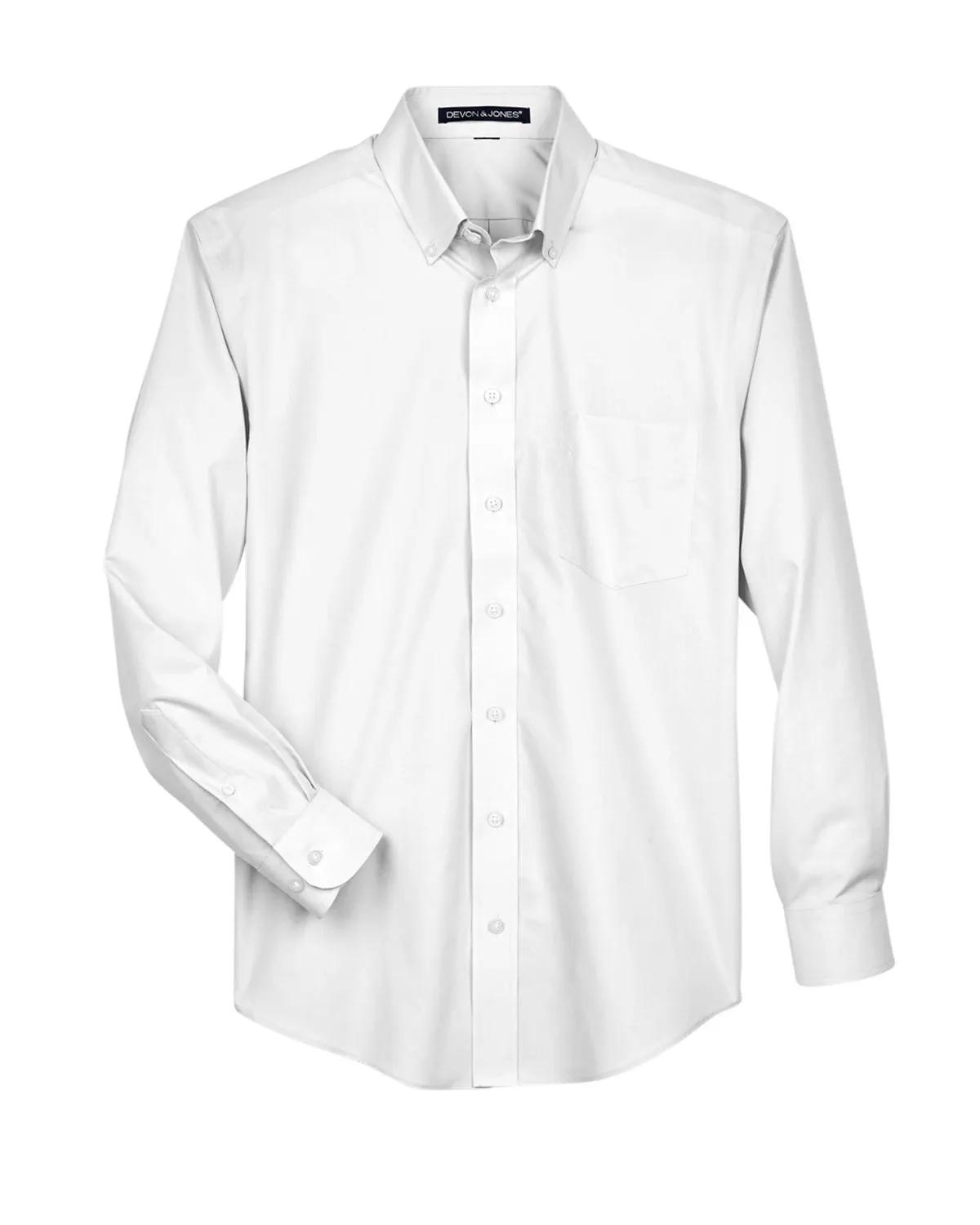 Men's Crown Collection® Tall Solid Broadcloth Woven Shirt 26 of 27