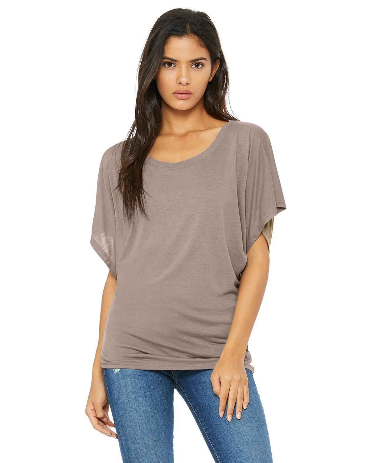 Ladies' Flowy Draped Sleeve Dolman T-Shirt 3 of 26