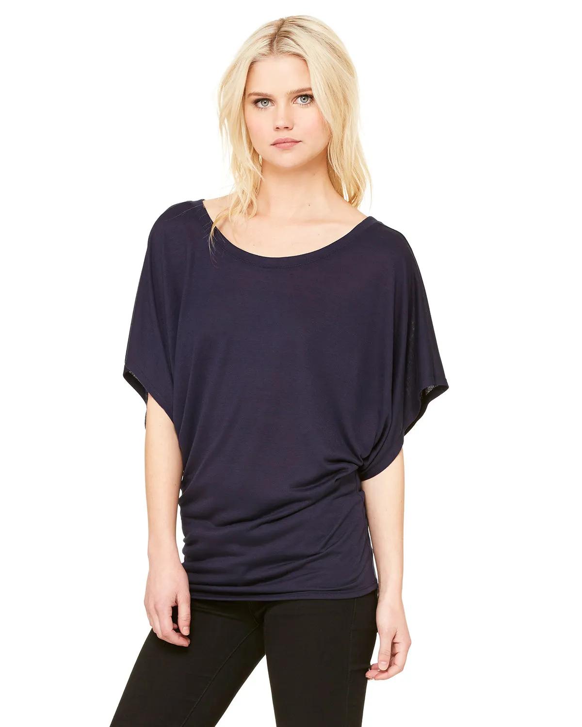 Ladies' Flowy Draped Sleeve Dolman T-Shirt 1 of 26