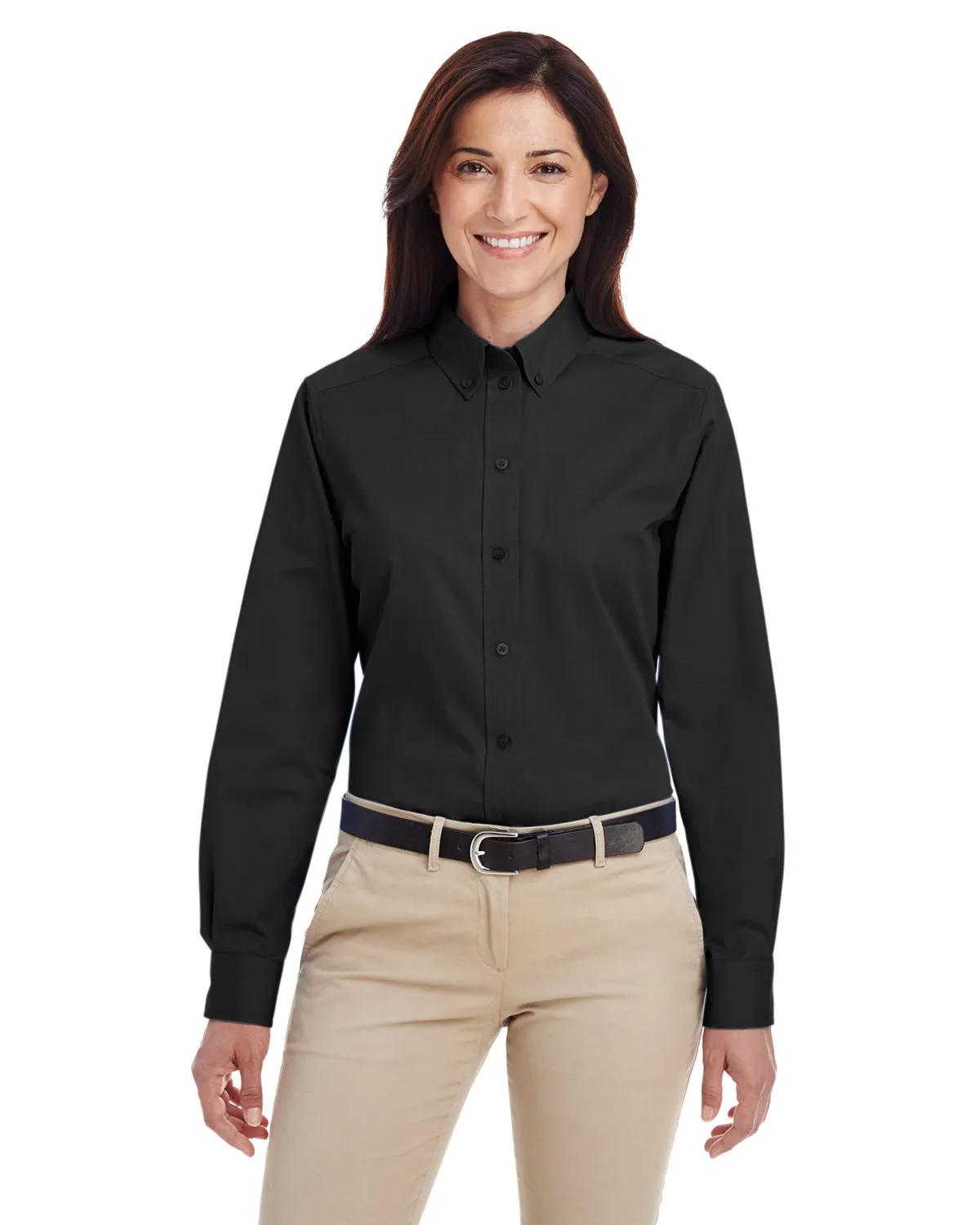 Ladies' Foundation Cotton Long-Sleeve Twill Shirt with Teflon™ 3 of 28