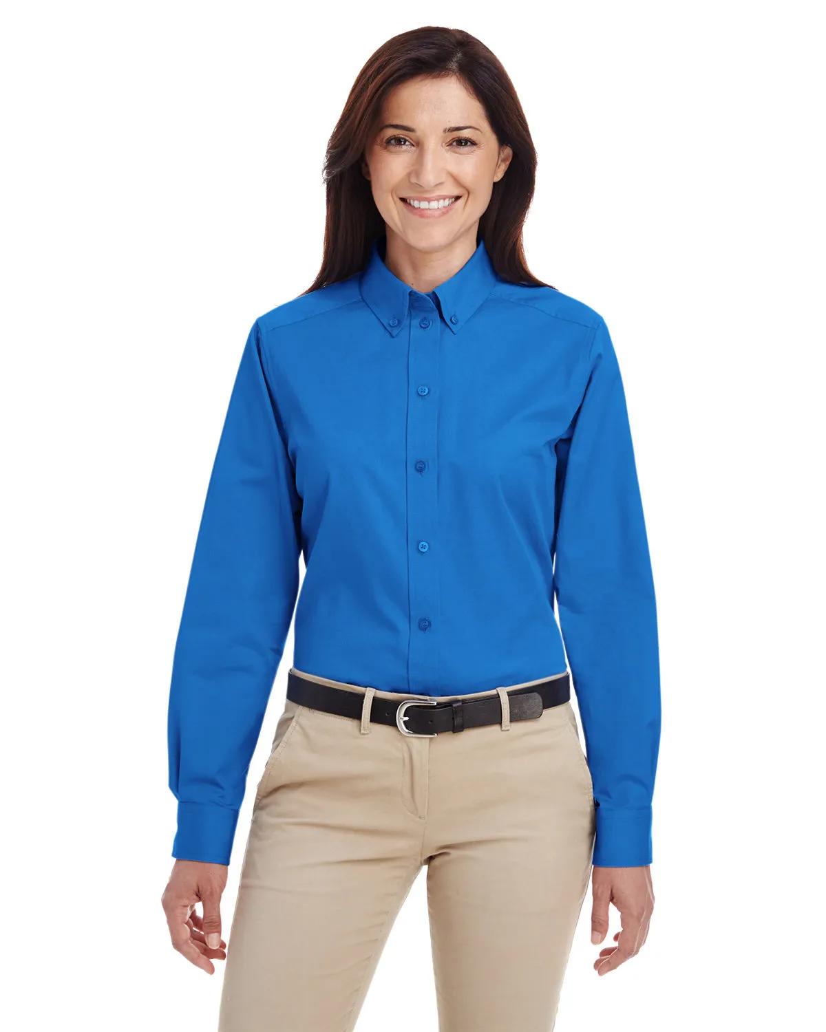 Ladies' Foundation Cotton Long-Sleeve Twill Shirt with Teflon™ 3 of 28