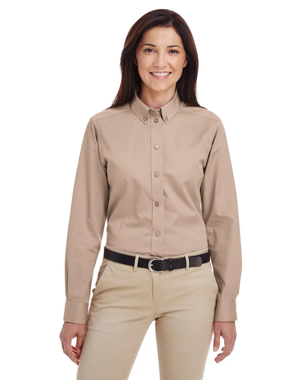 Ladies' Foundation Cotton Long-Sleeve Twill Shirt with Teflon™ 1 of 28