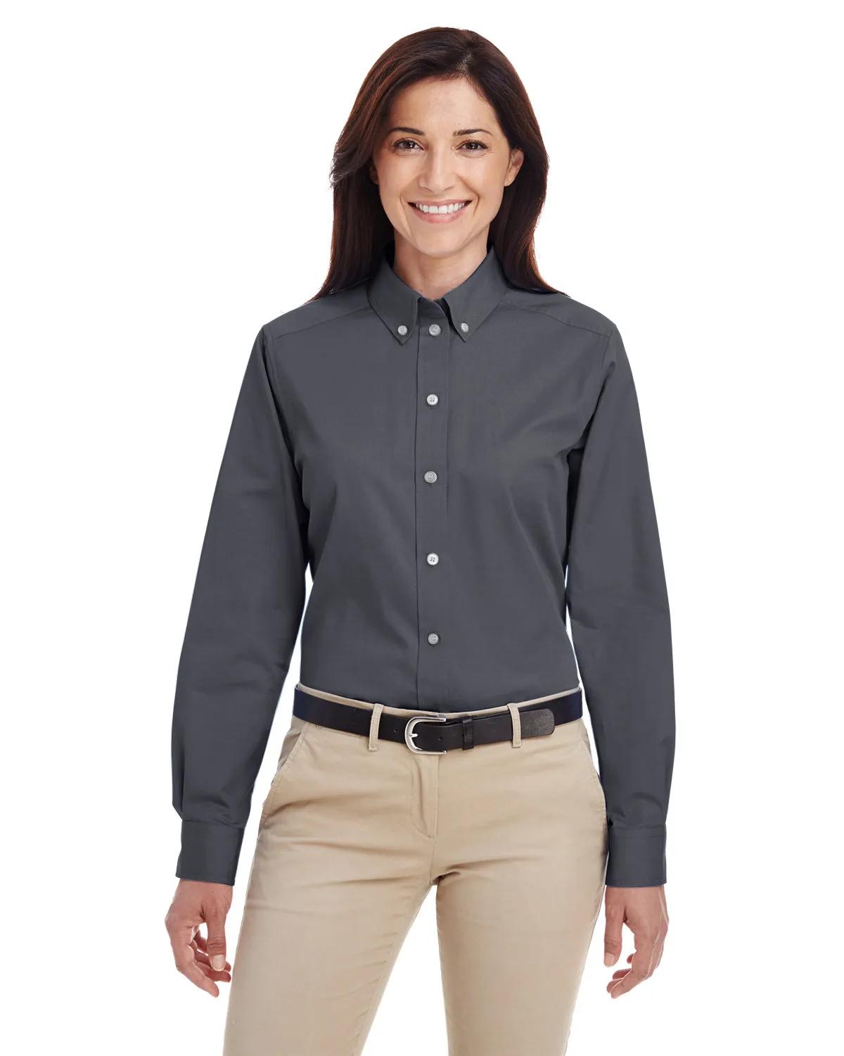 Ladies' Foundation Cotton Long-Sleeve Twill Shirt with Teflon™ 2 of 28