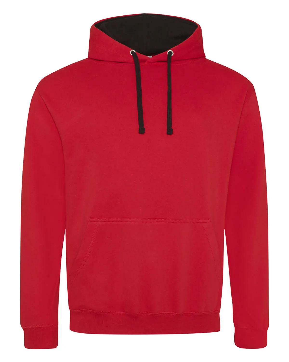 Adult Midweight Varsity Contrast Hooded Sweatshirt 13 of 37