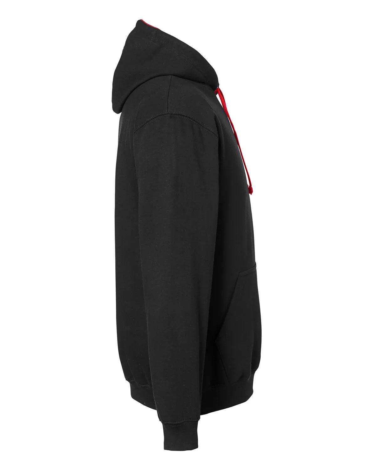 Adult Midweight Varsity Contrast Hooded Sweatshirt 34 of 37