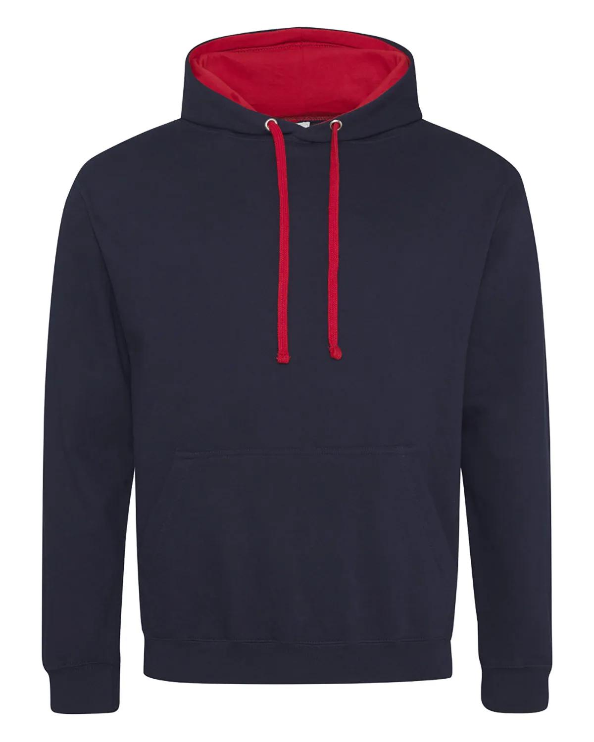 Adult Midweight Varsity Contrast Hooded Sweatshirt 5 of 37