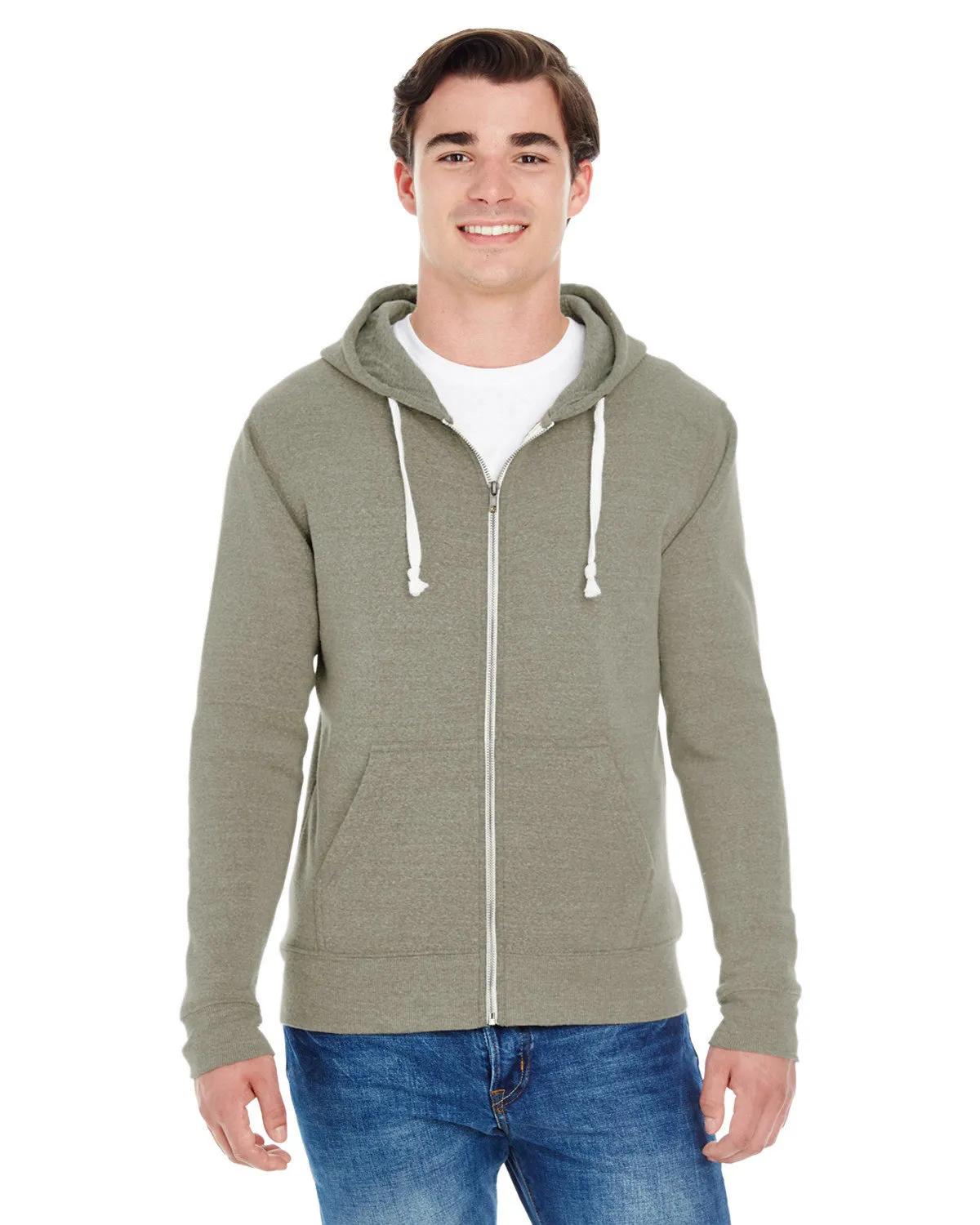 Adult Triblend Full-Zip Fleece Hooded Sweatshirt 1 of 23