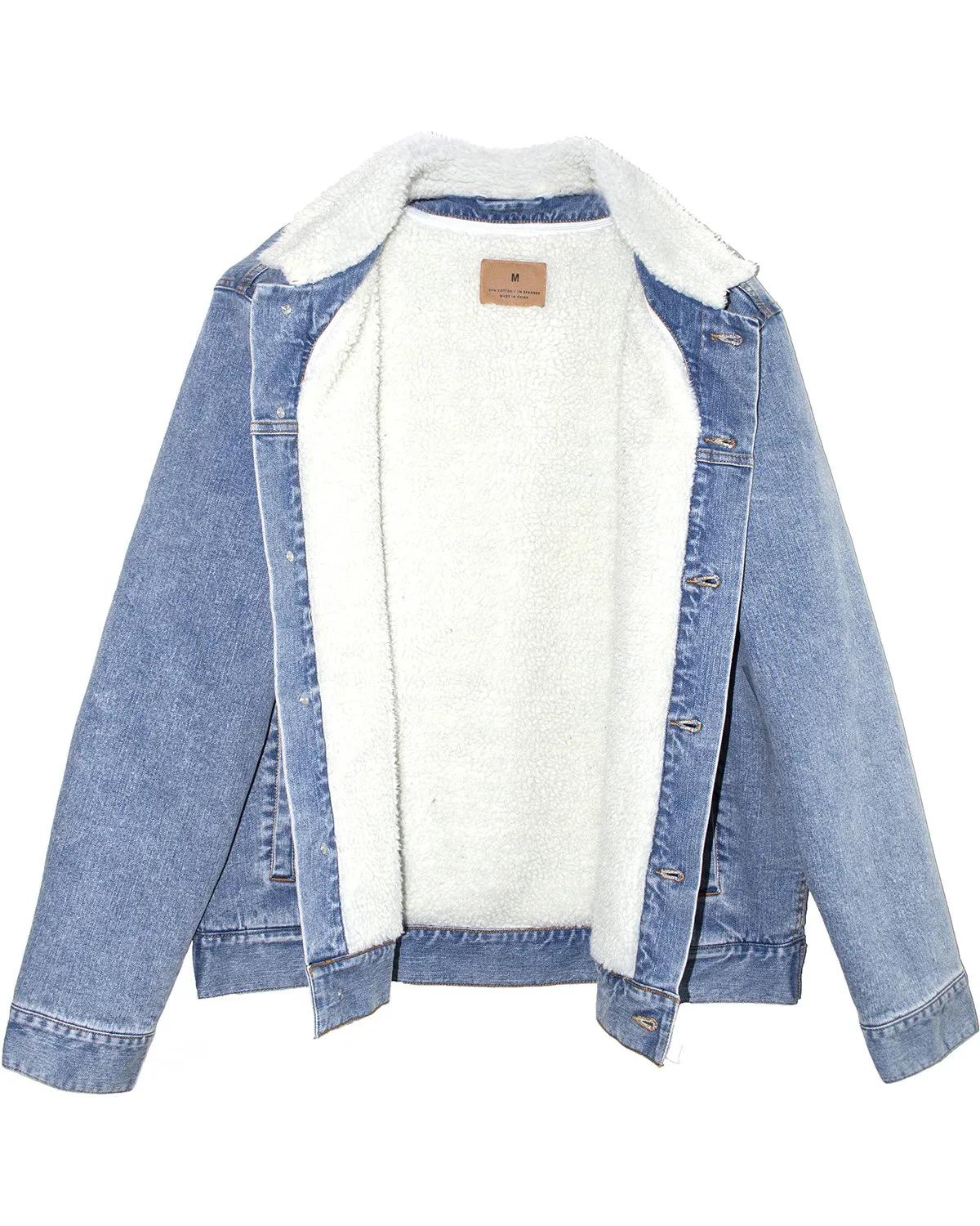 Unisex Sherpa-Lined Denim Jacket 6 of 8