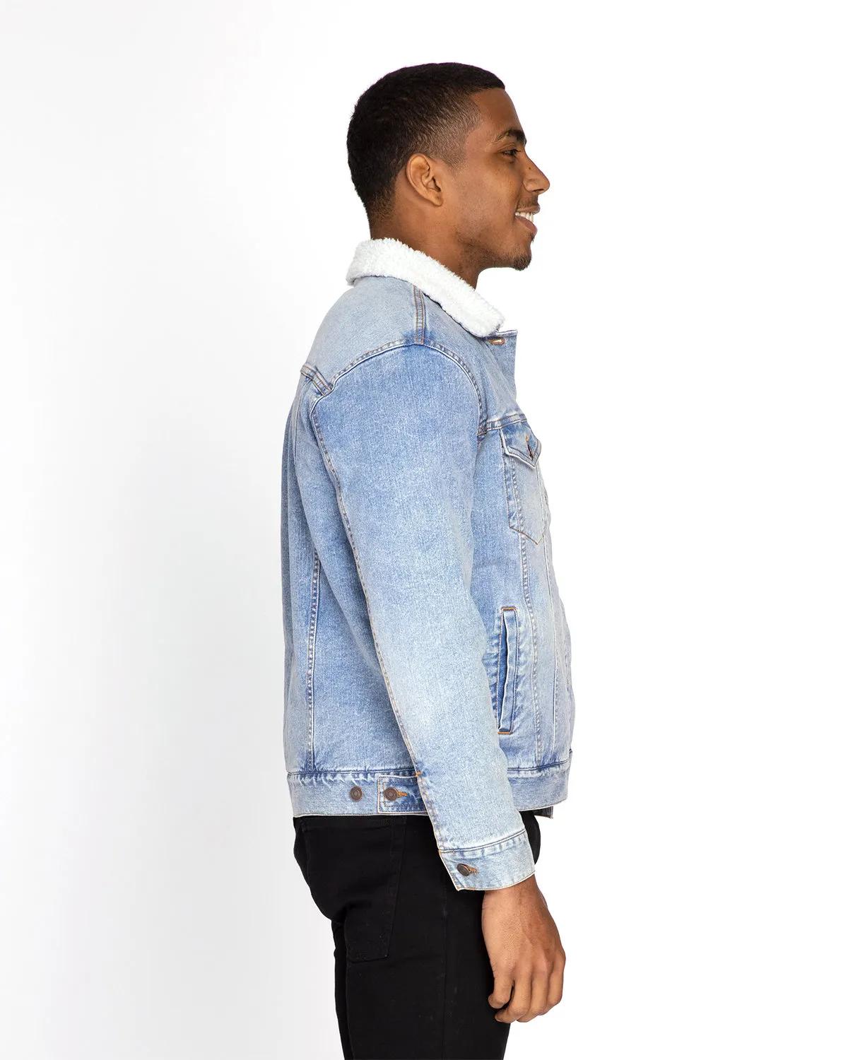 Unisex Sherpa-Lined Denim Jacket 3 of 8