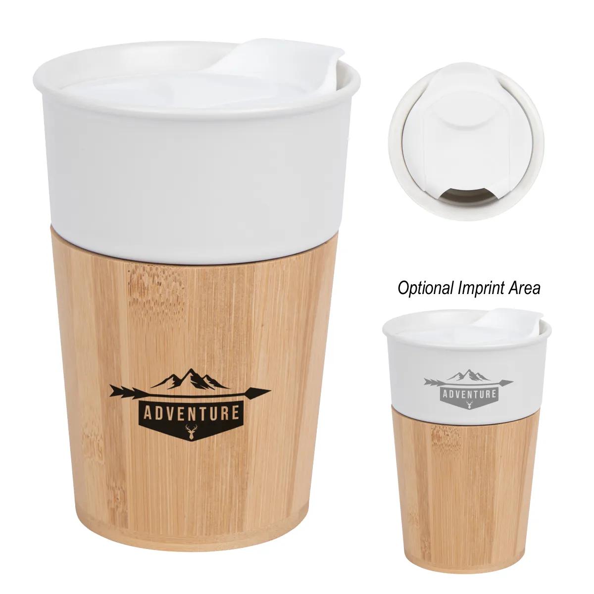 10 Oz. Ceramic Tumbler With Bamboo Base 1 of 1