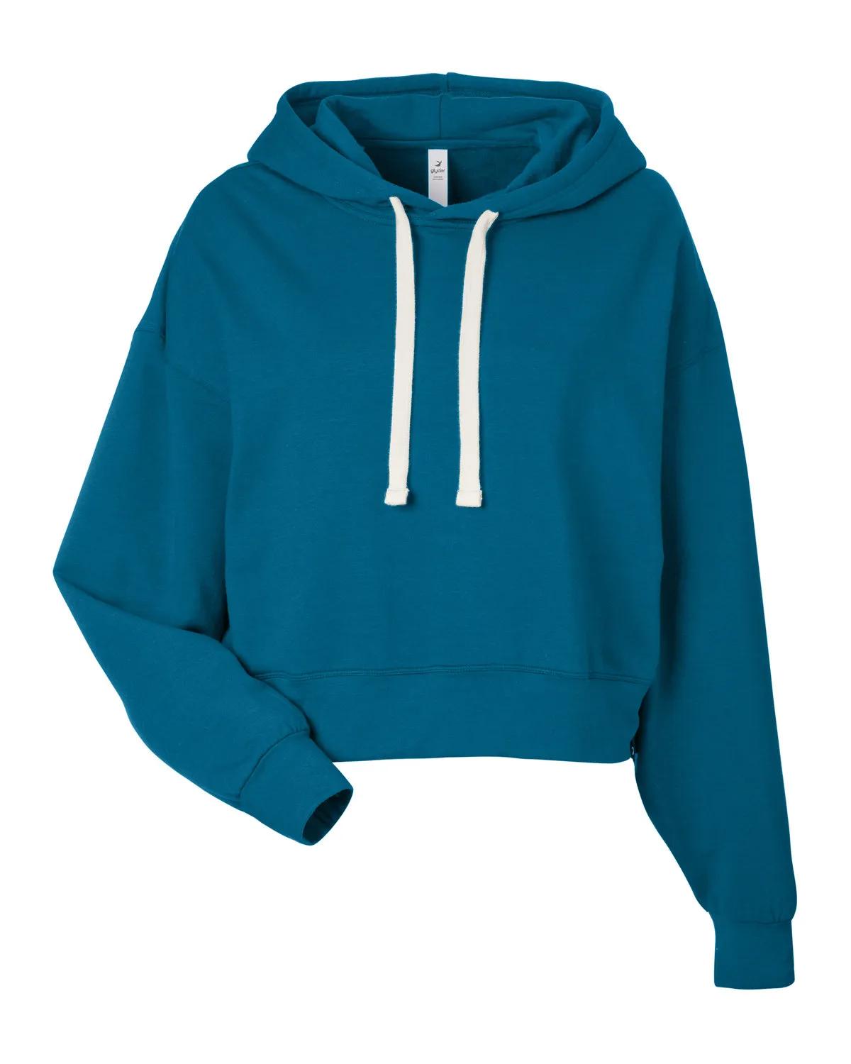 Ladies' Vintage Oversized Cropped Hooded Sweatshirt 24 of 31