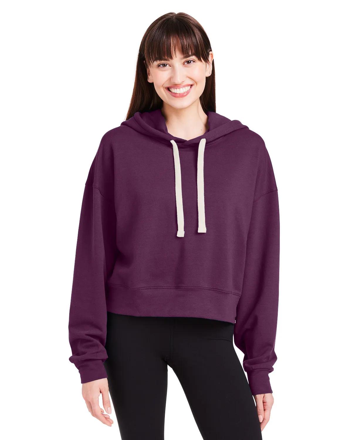 Ladies' Vintage Oversized Cropped Hooded Sweatshirt 1 of 31