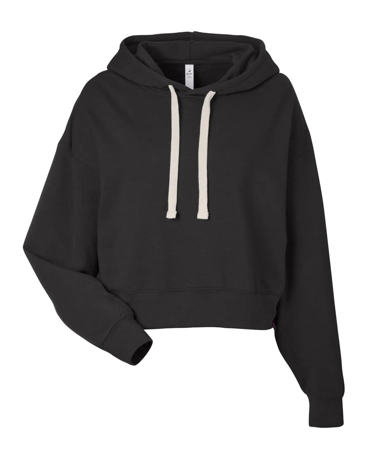 Ladies' Vintage Oversized Cropped Hooded Sweatshirt 19 of 31