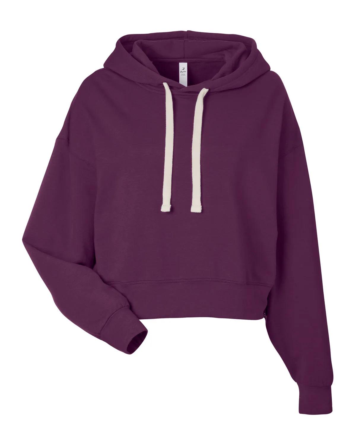 Ladies' Vintage Oversized Cropped Hooded Sweatshirt 29 of 31