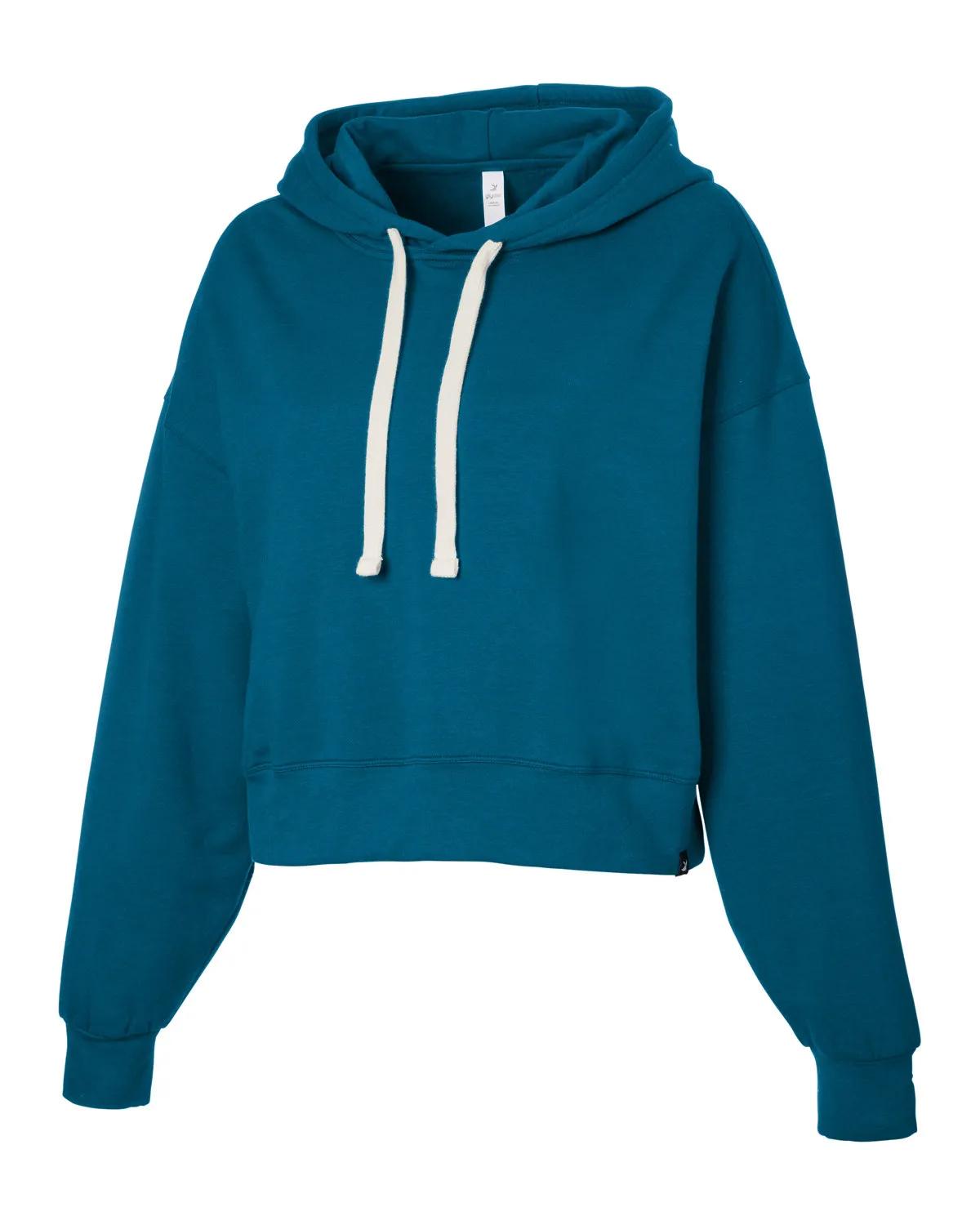 Ladies' Vintage Oversized Cropped Hooded Sweatshirt 25 of 31