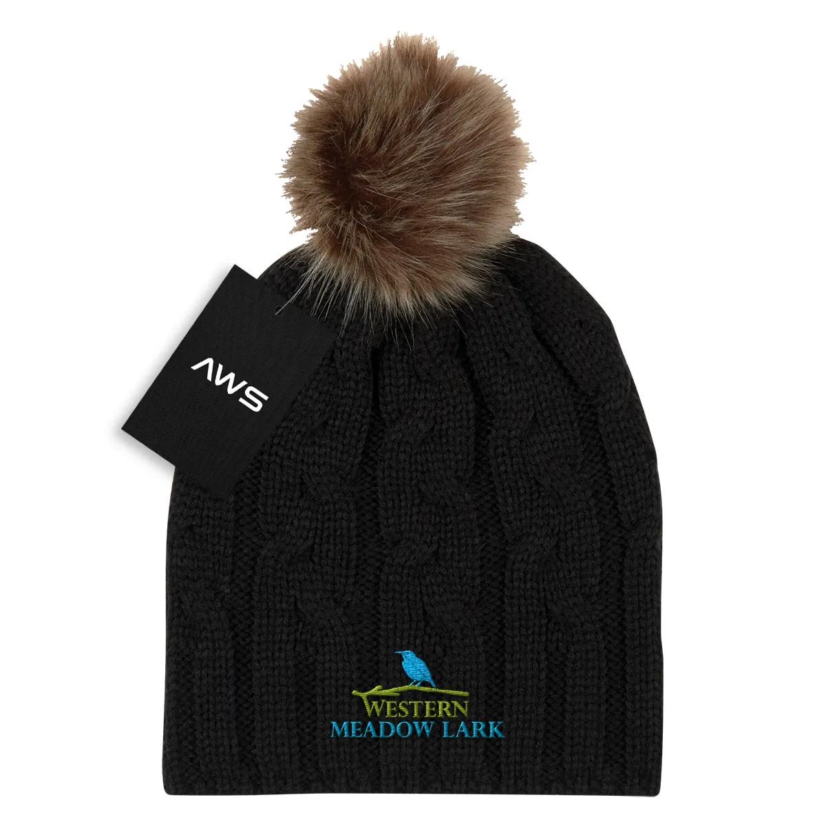 AWS Cameron Cable Knit Pom Beanie 1 of 3