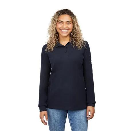 PALO Long Sleeve 100% Cotton Pique Polo - Women's 1 of 19