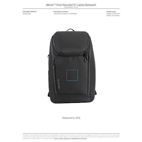 Elleven Orion Recycled 15" Laptop Backpack 2 of 7