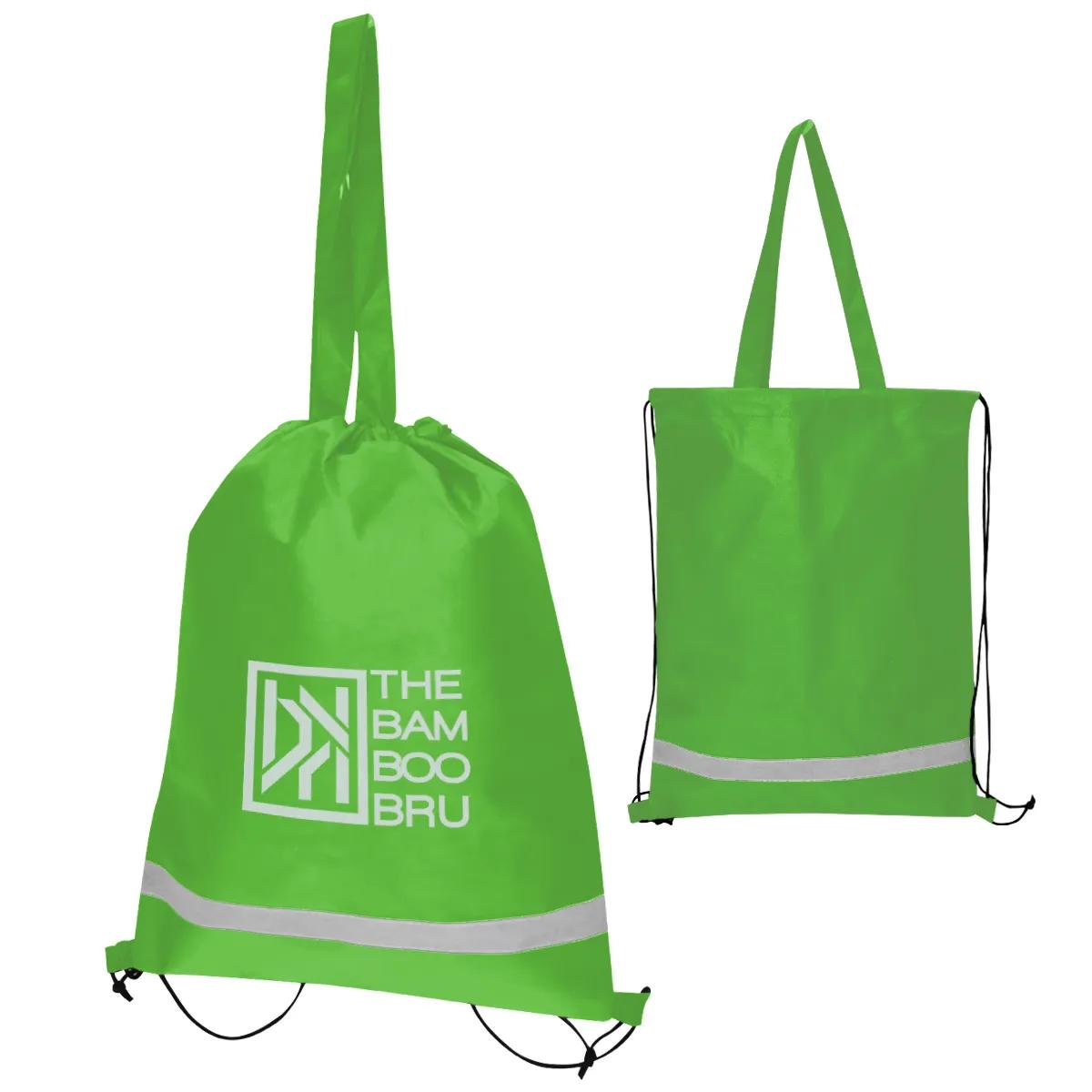 Double Feature Non-Woven Drawstring Tote Bag 1 of 1