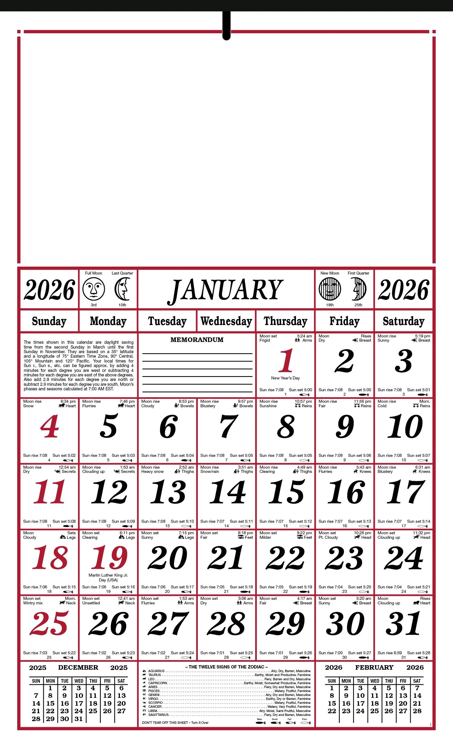 Skinner & Kennedy™ 7-Sheet Almanac 3 of 4